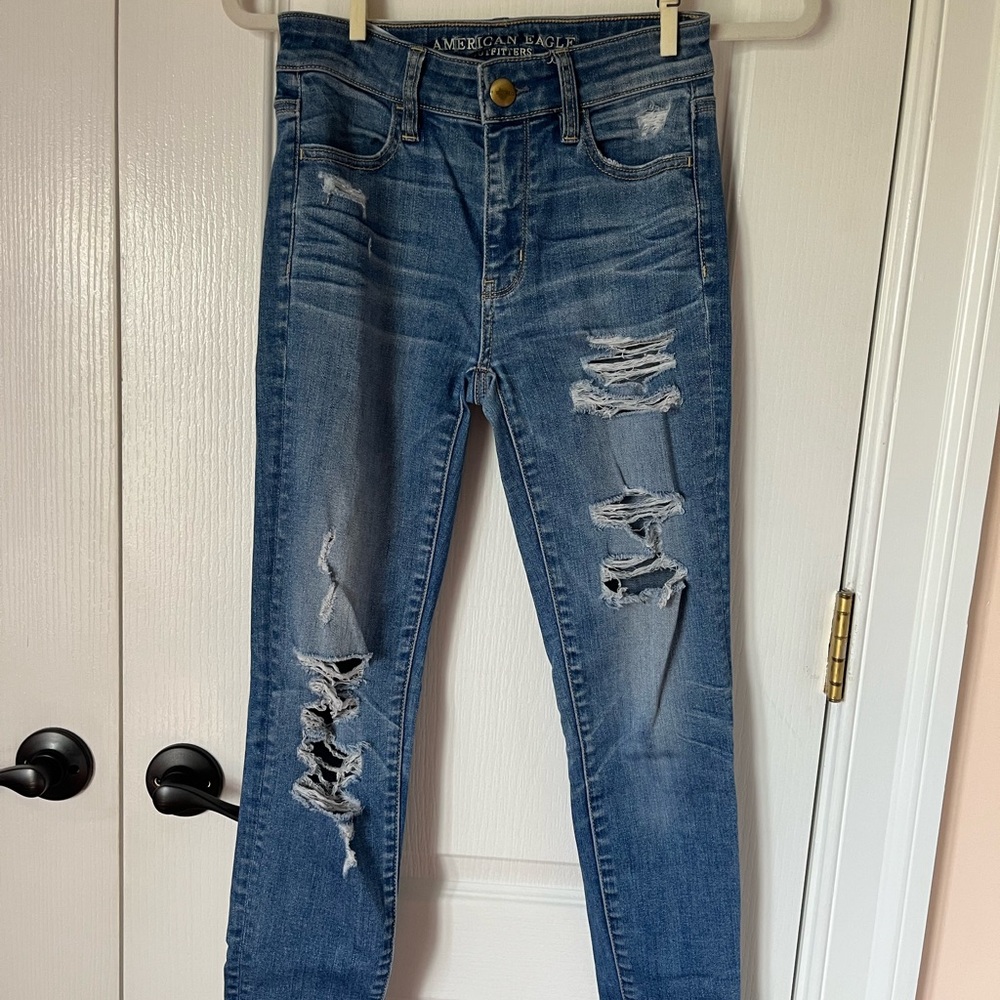 Medium-wash Hi-rise Super Stretch X American Eagle Jeggings